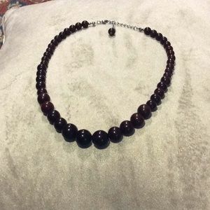 Maroon Beaded Necklace
